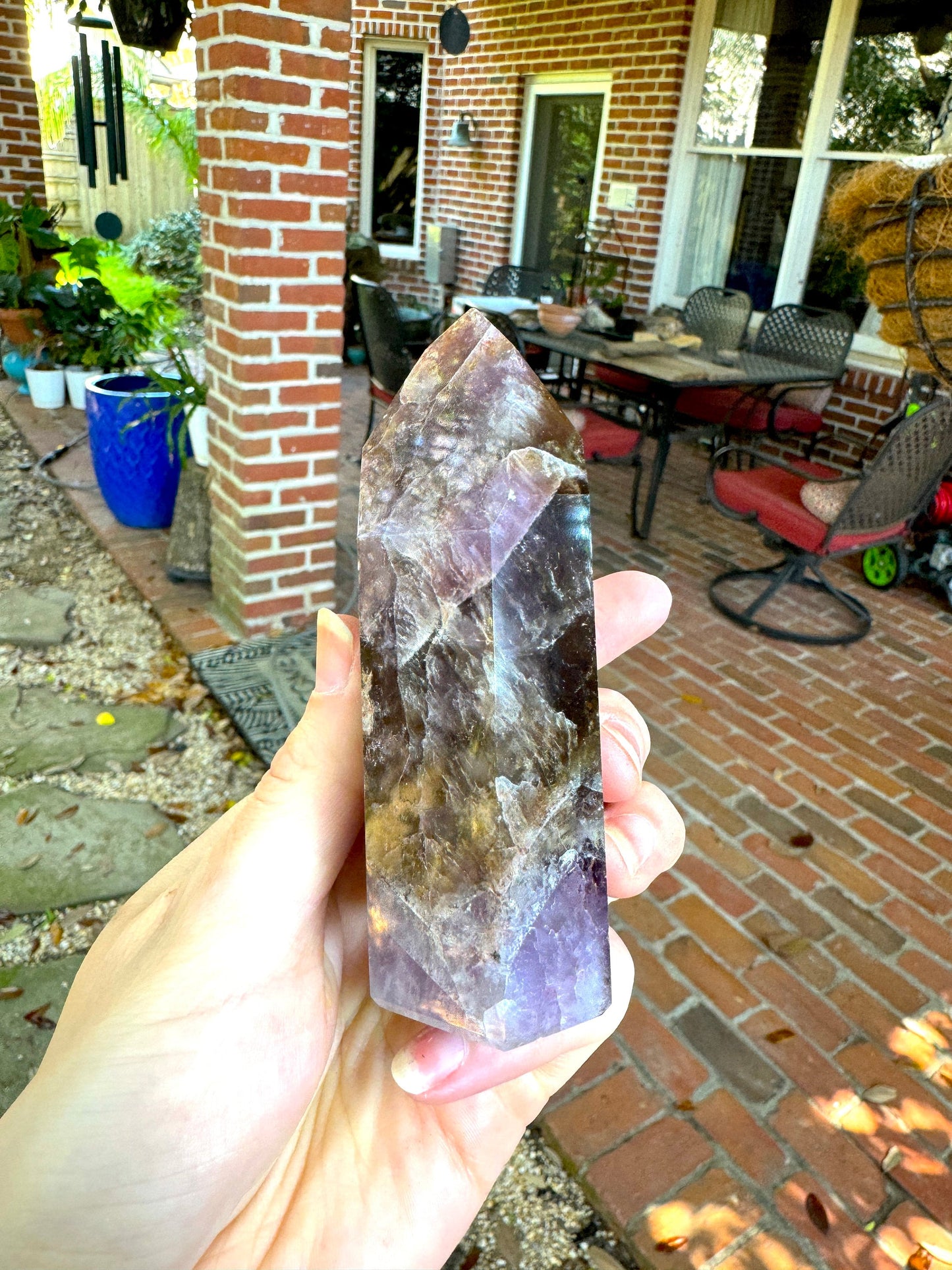 Polished Amethyst Super 7 Melody Stone Quartz Point 222g Specimen From Minas Gerais Brazil