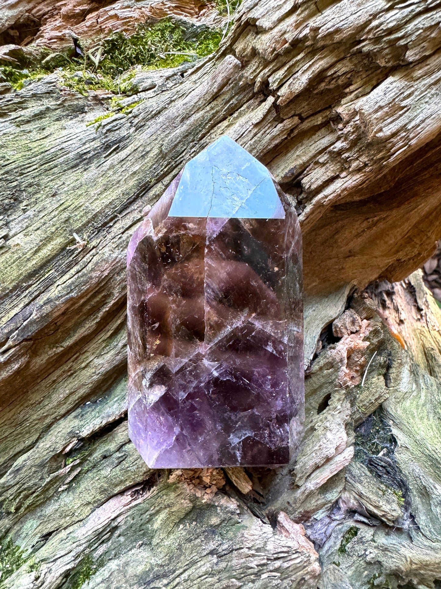 Polished Amethyst Super 7 Melody Stone Quartz Point 222g Specimen From Minas Gerais Brazil