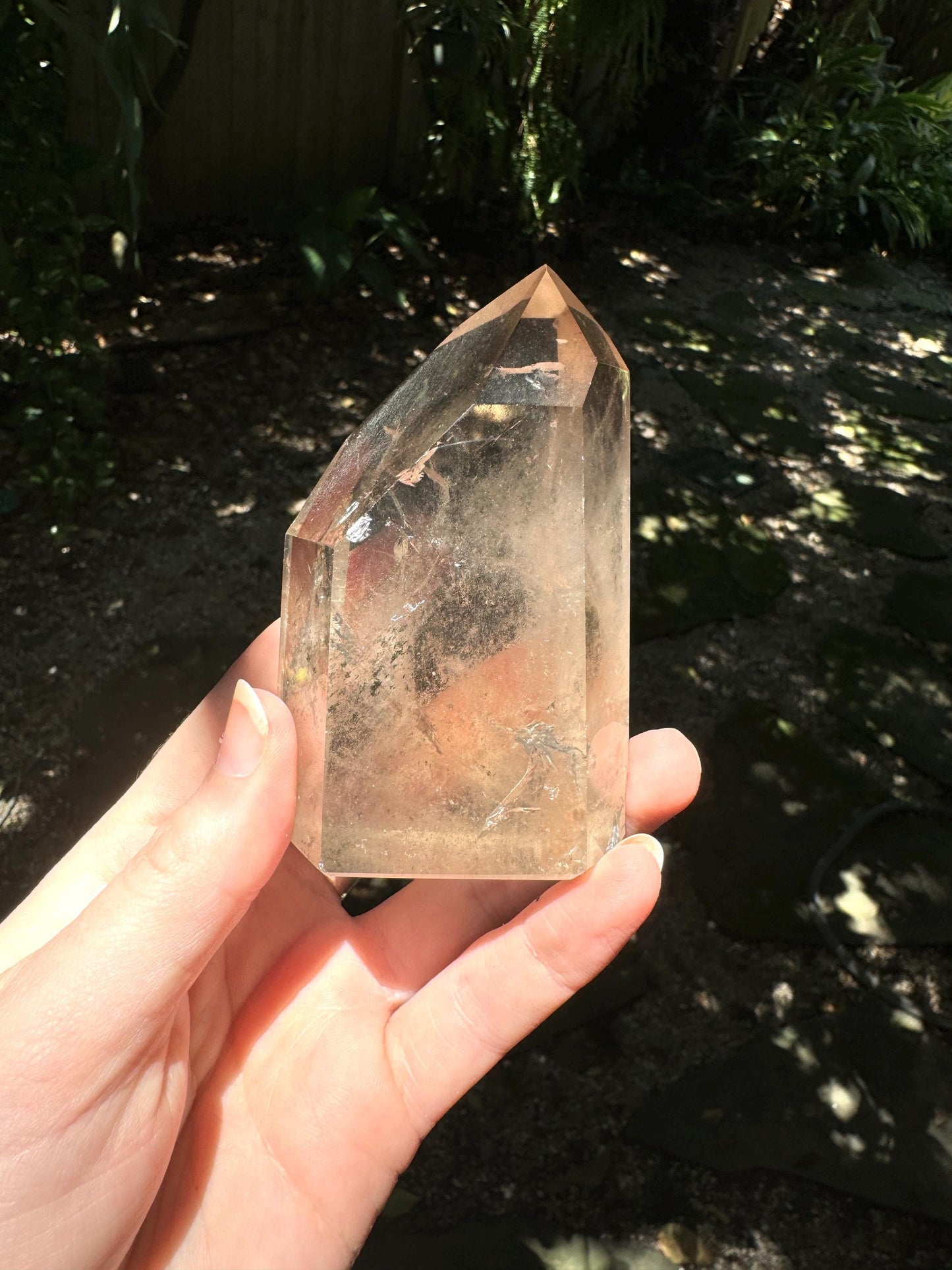 Beautiful 288.4g Brazilian Green Chlorite Phantom Quartz Polished Point Specimen Metaphysical, Healing, Pagan, Wicca, Collection