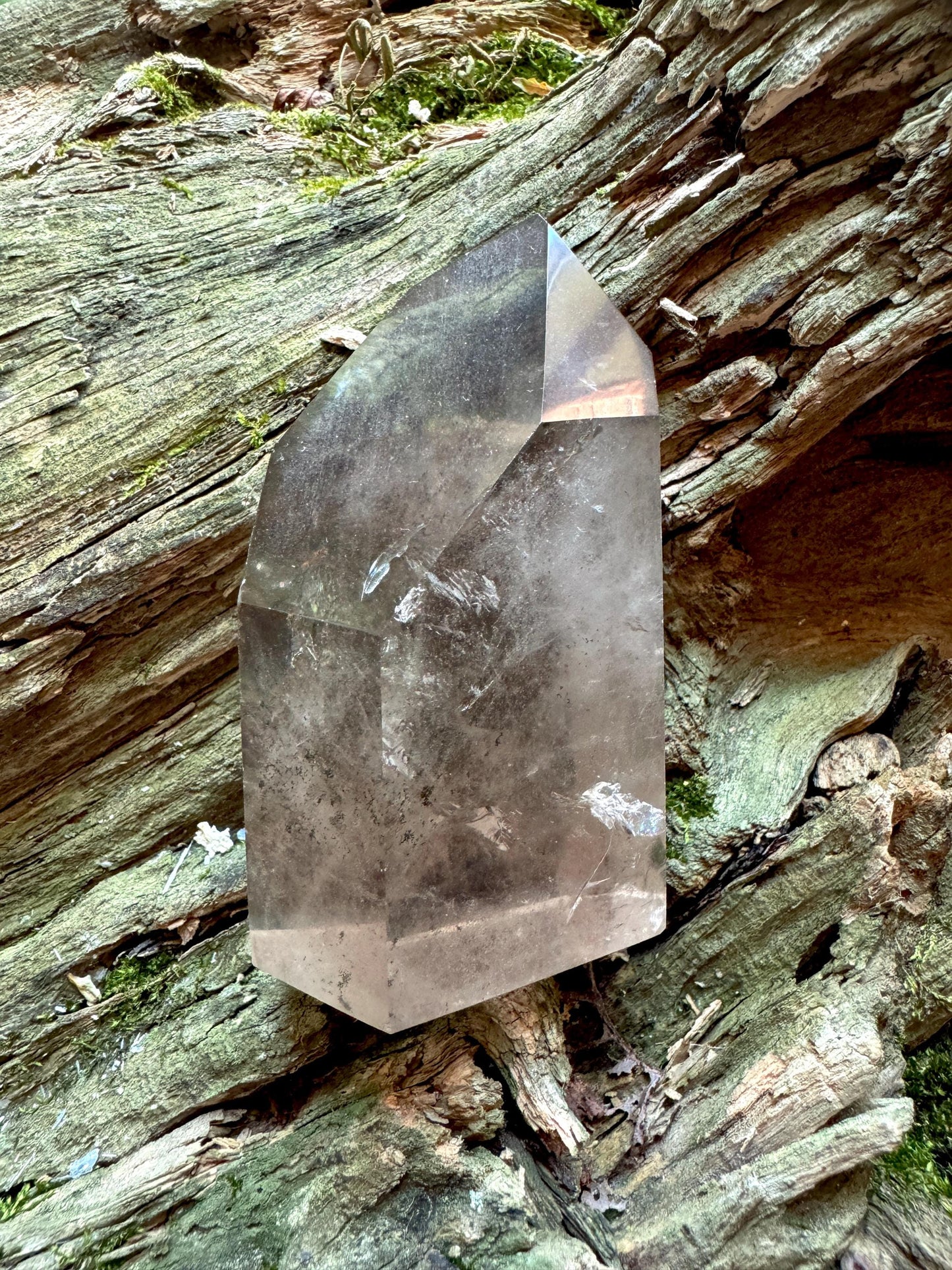 Beautiful 288.4g Brazilian Green Chlorite Phantom Quartz Polished Point Specimen Metaphysical, Healing, Pagan, Wicca, Collection