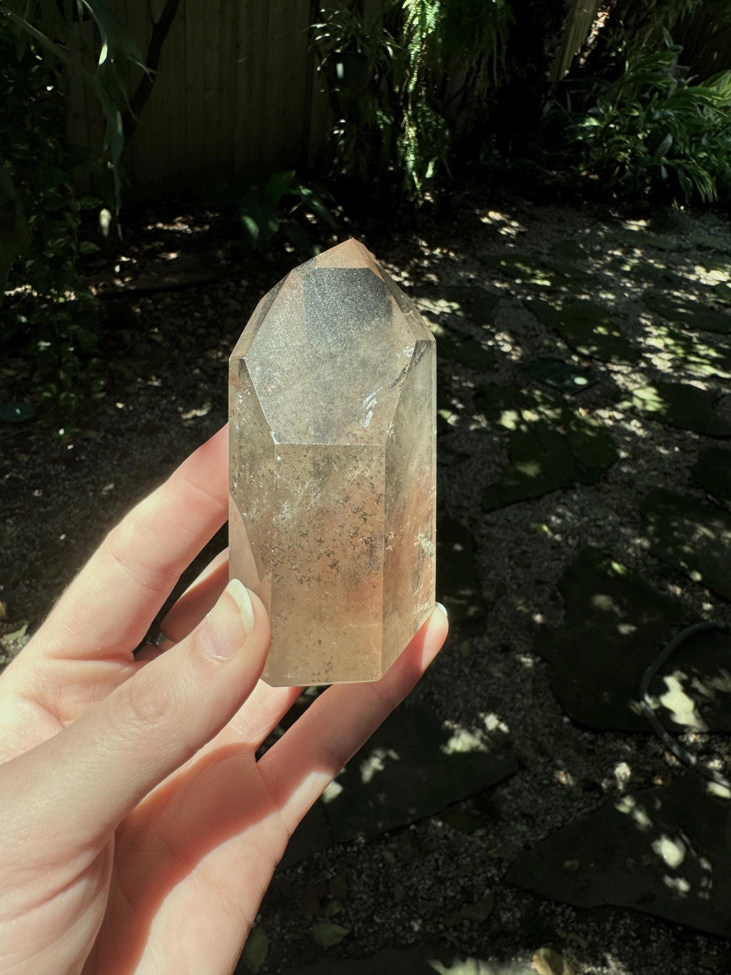 Beautiful 288.4g Brazilian Green Chlorite Phantom Quartz Polished Point Specimen Metaphysical, Healing, Pagan, Wicca, Collection