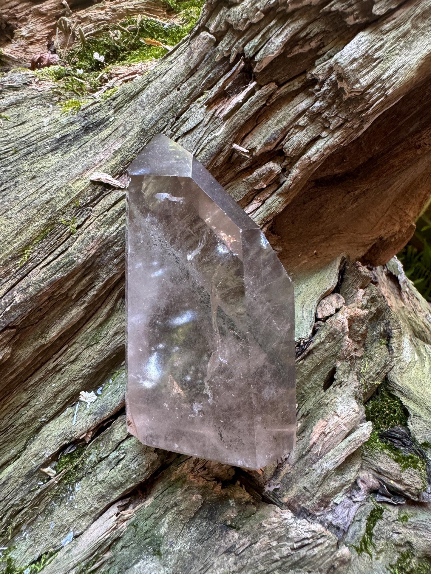 Beautiful 288.4g Brazilian Green Chlorite Phantom Quartz Polished Point Specimen Metaphysical, Healing, Pagan, Wicca, Collection