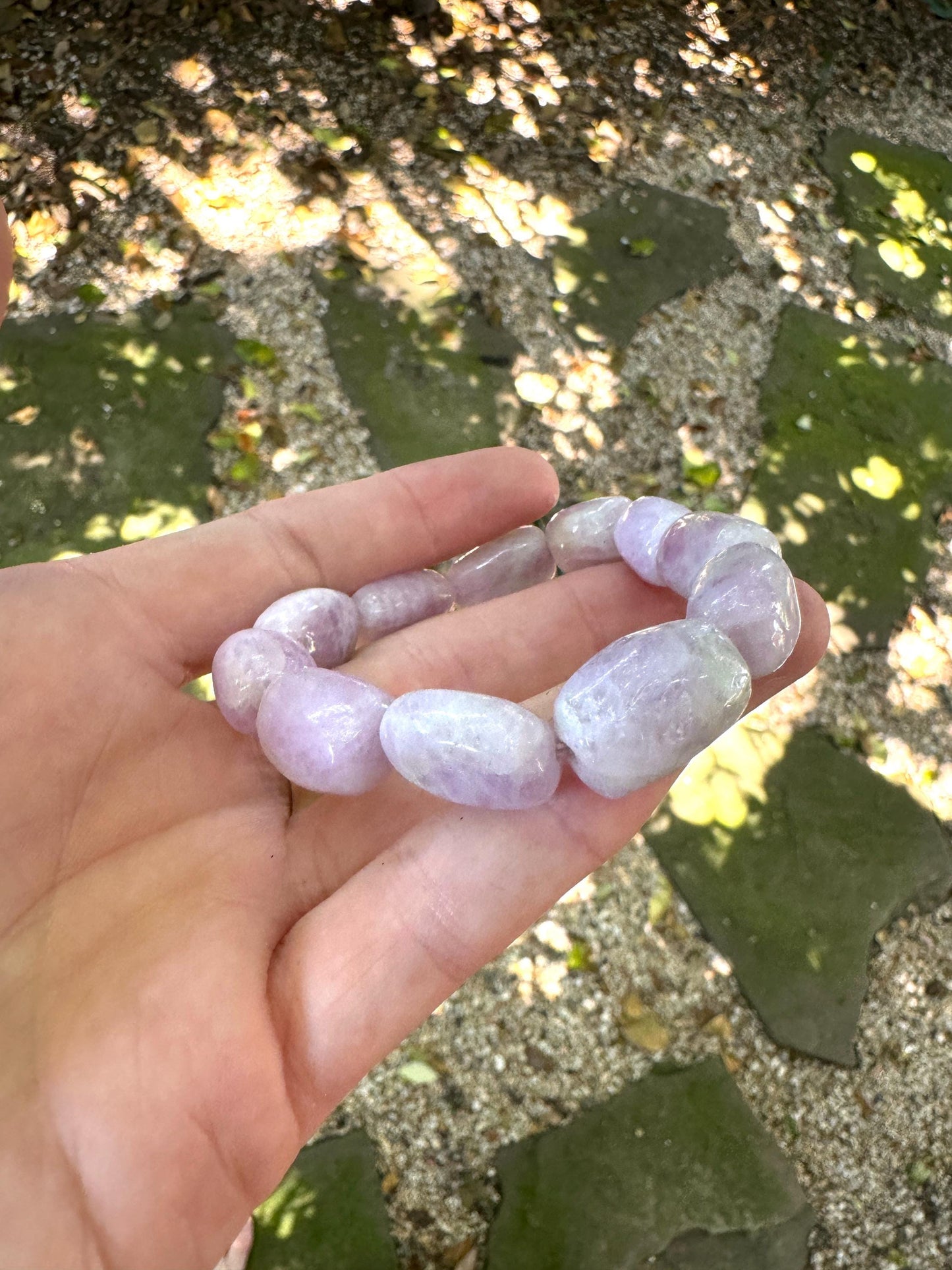 Hand beaded Lavender Kunzite 46.9g Bracelet Size Small From Brazil