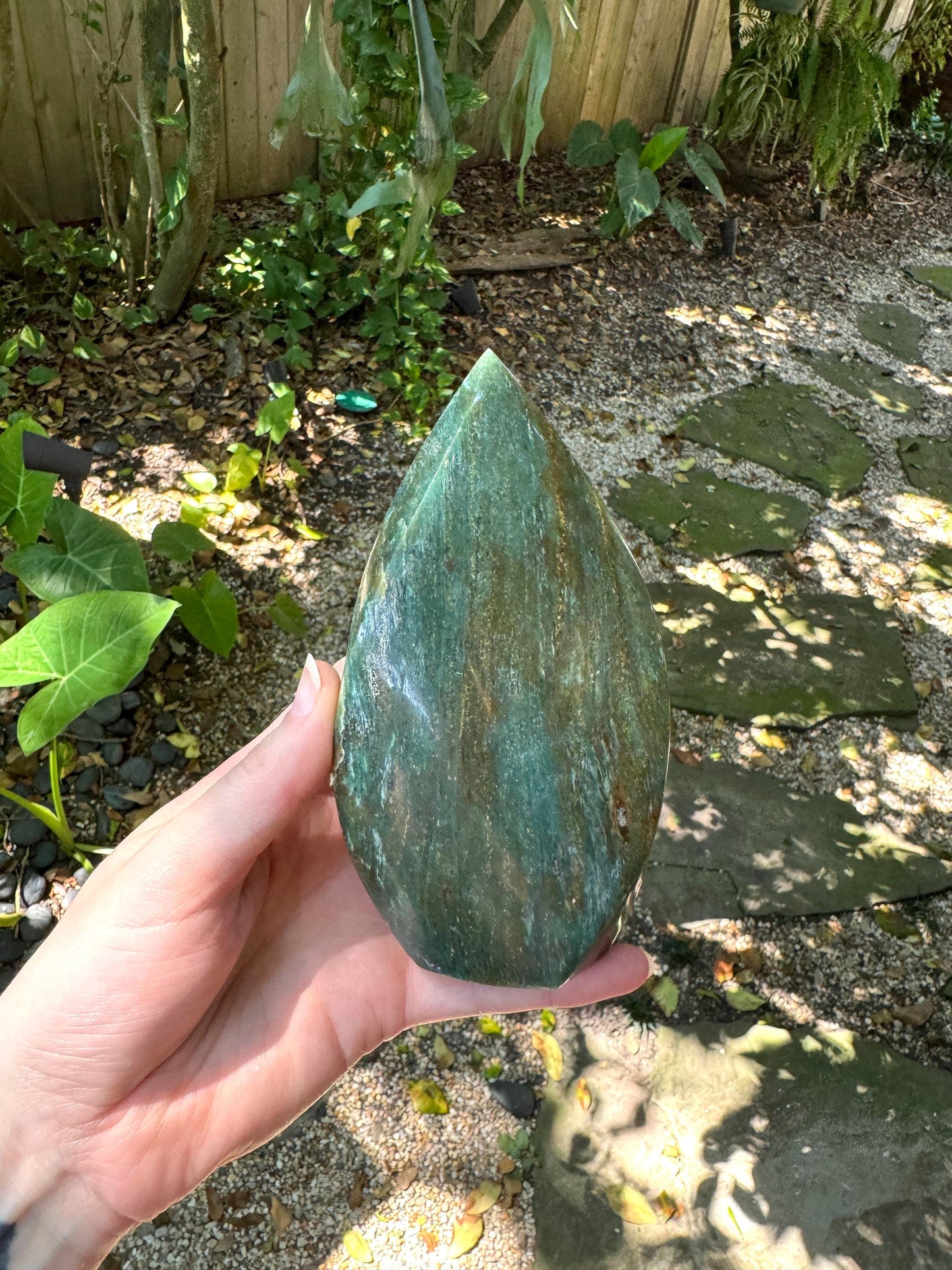 Polished Green Aventurine Fuchsite Free Form 758g 1lb 10.6oz Specimen From Brazil