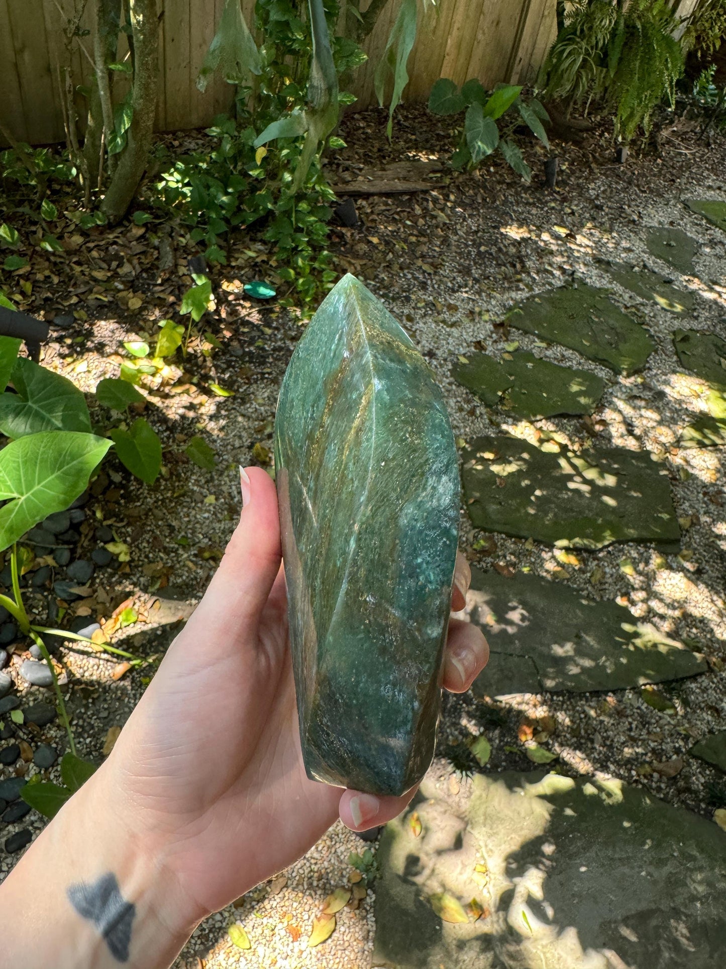 Polished Green Aventurine Fuchsite Free Form 758g 1lb 10.6oz Specimen From Brazil