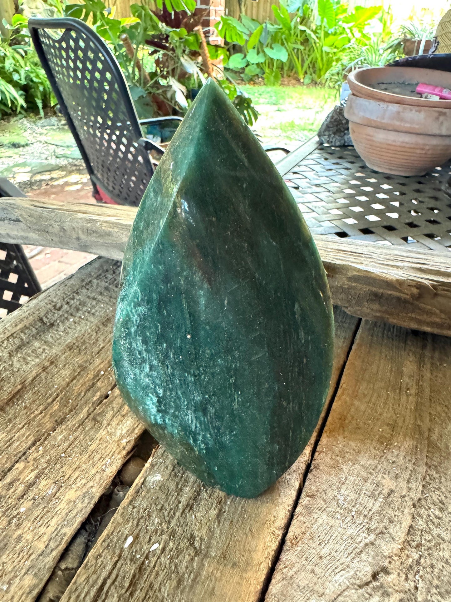 Polished Green Aventurine Fuchsite Free Form 758g 1lb 10.6oz Specimen From Brazil
