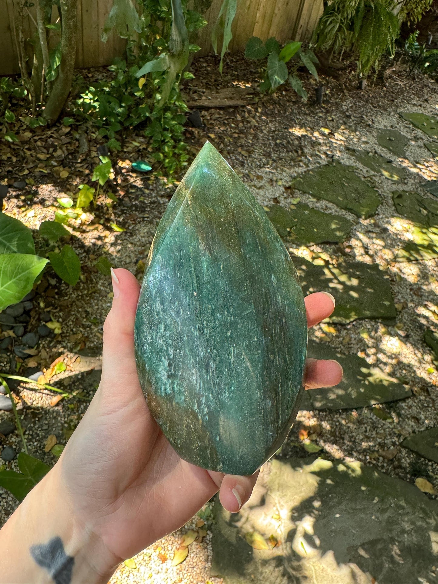 Polished Green Aventurine Fuchsite Free Form 758g 1lb 10.6oz Specimen From Brazil