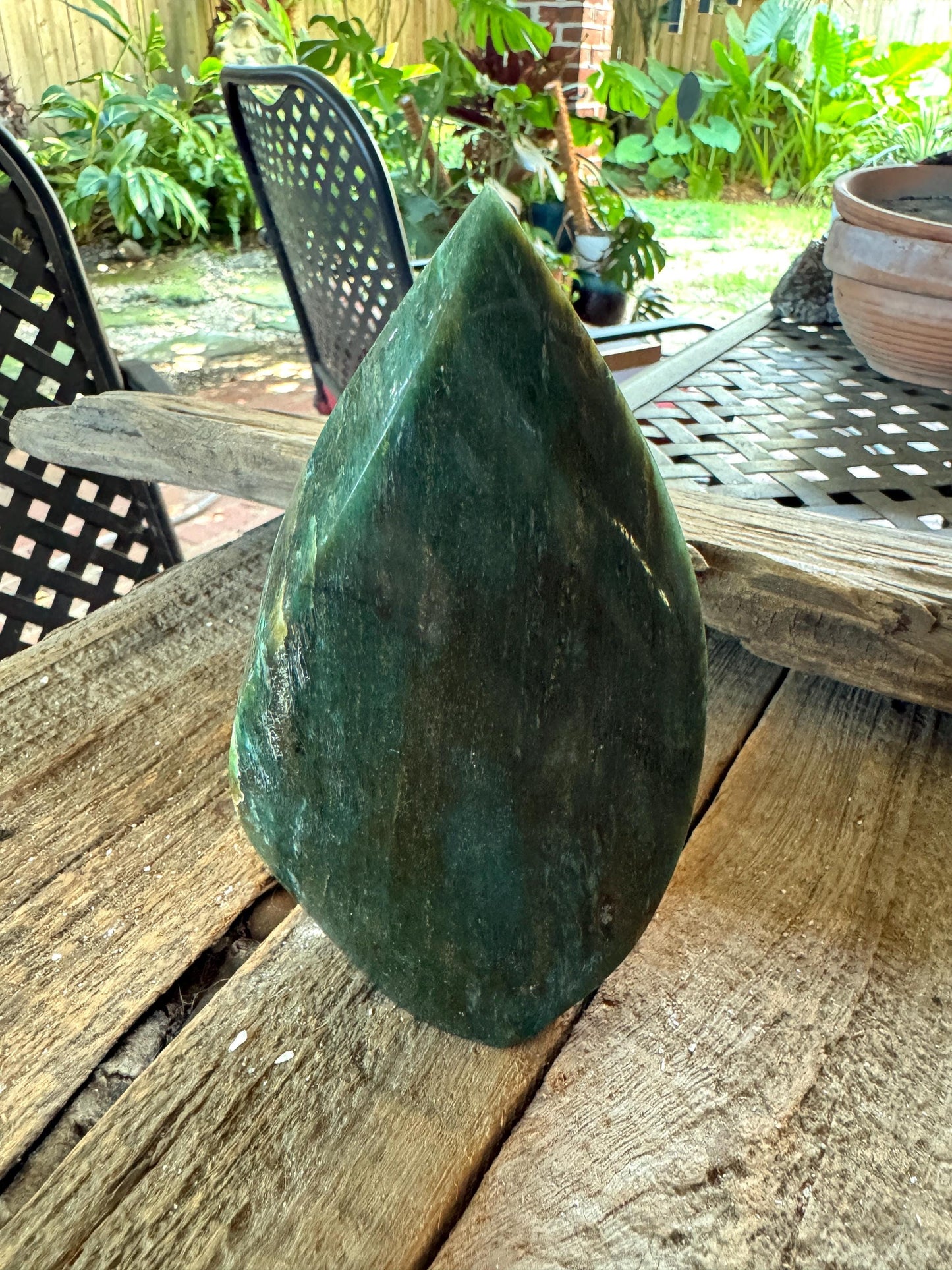 Polished Green Aventurine Fuchsite Free Form 758g 1lb 10.6oz Specimen From Brazil