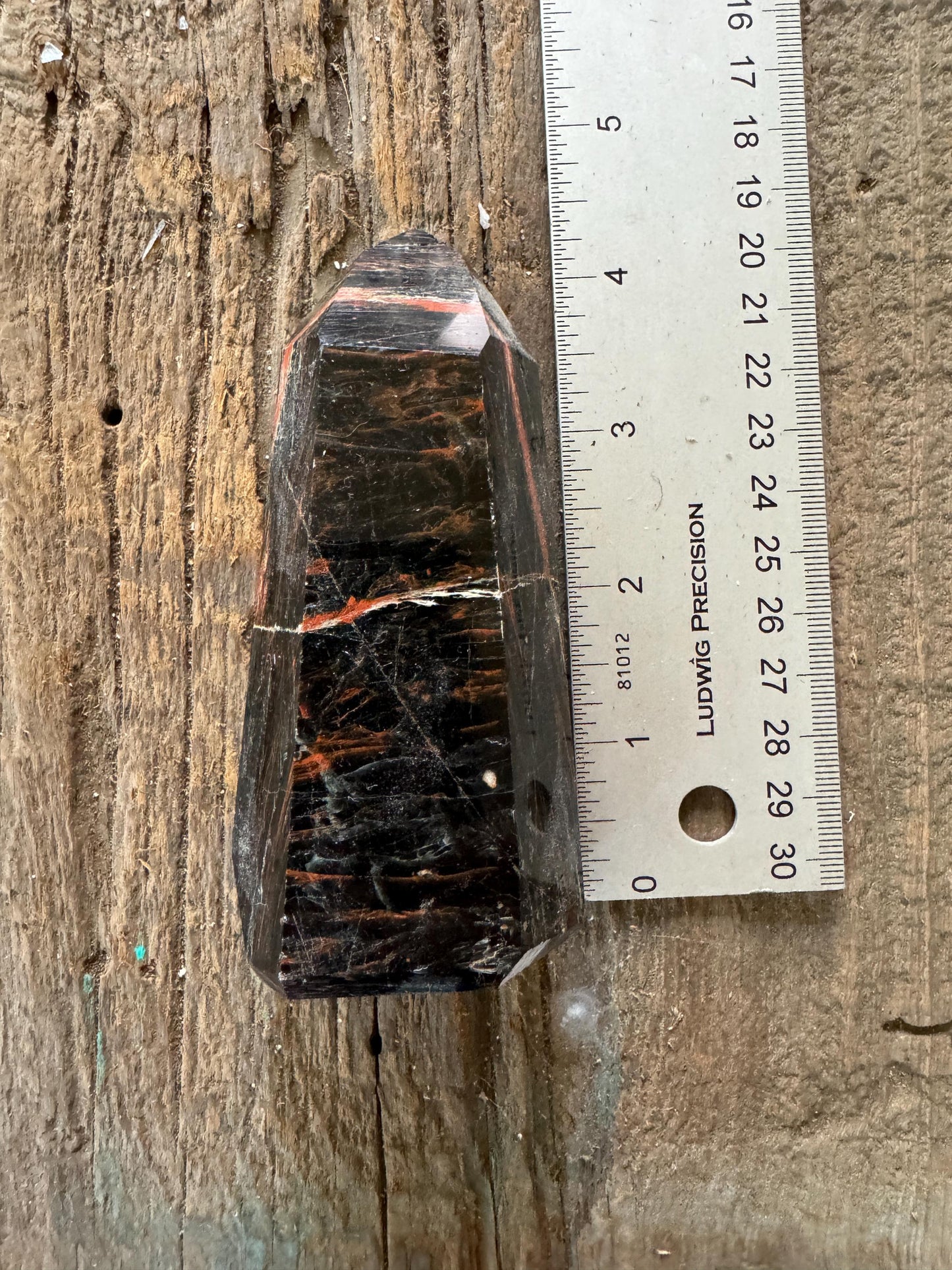 Tourmaline with Hematite Inclusions 265.5g Polished Point Specimen From Brazil