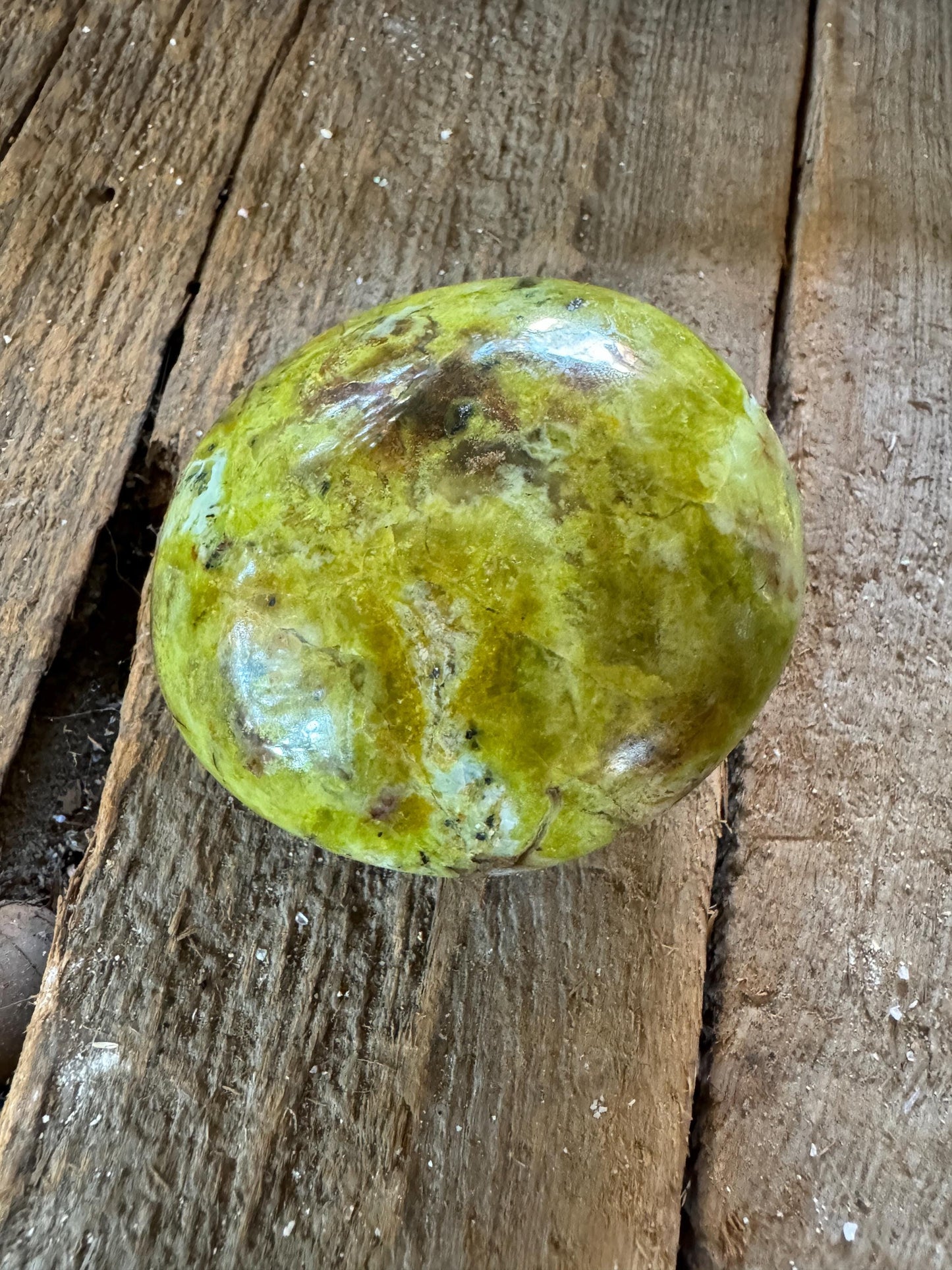 Polished Green Opal Palm Stone From Madagascar, Specimen 139.6g Mineral Crystal