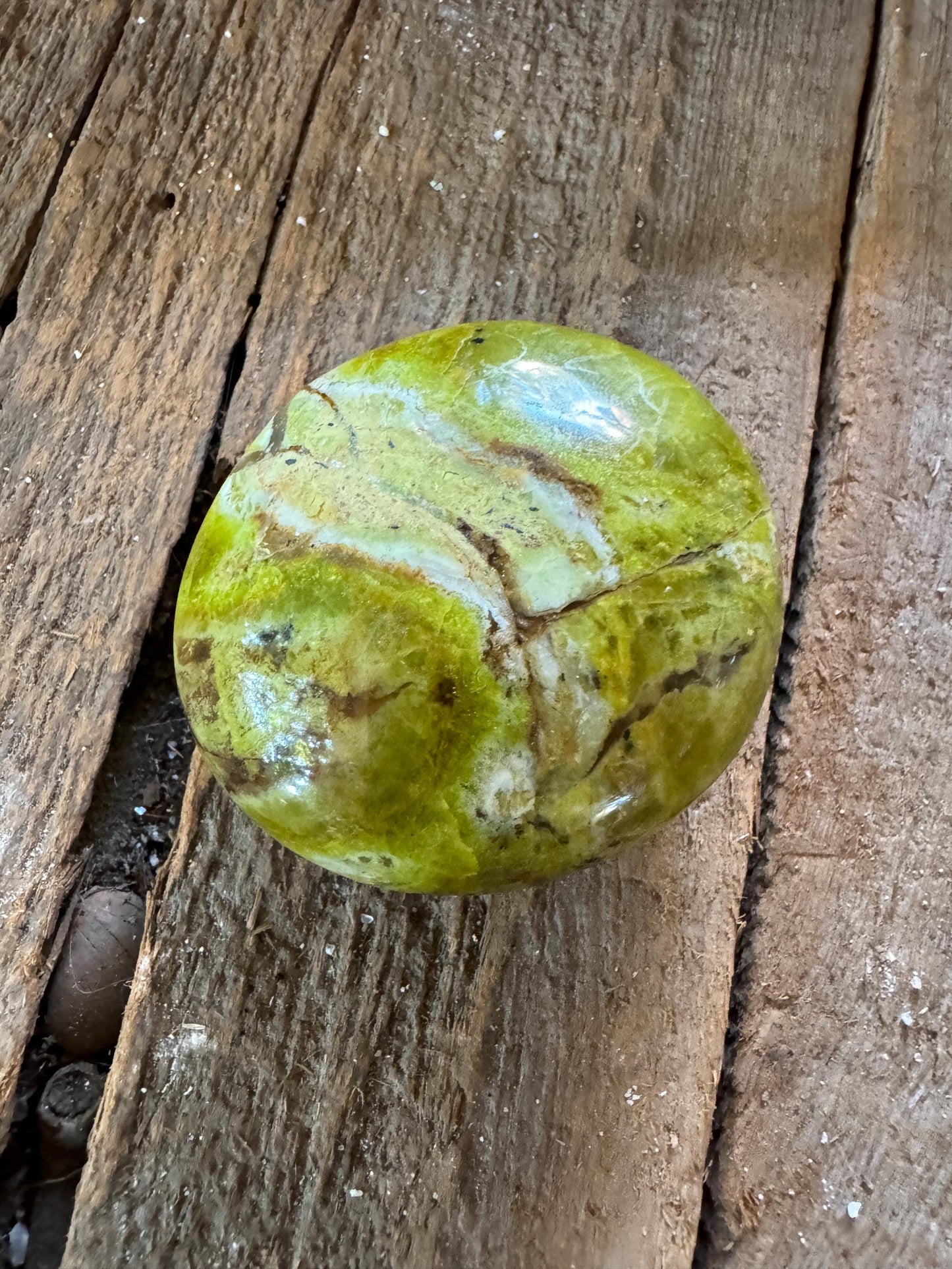 Polished Green Opal Palm Stone From Madagascar, Specimen 139.6g Mineral Crystal