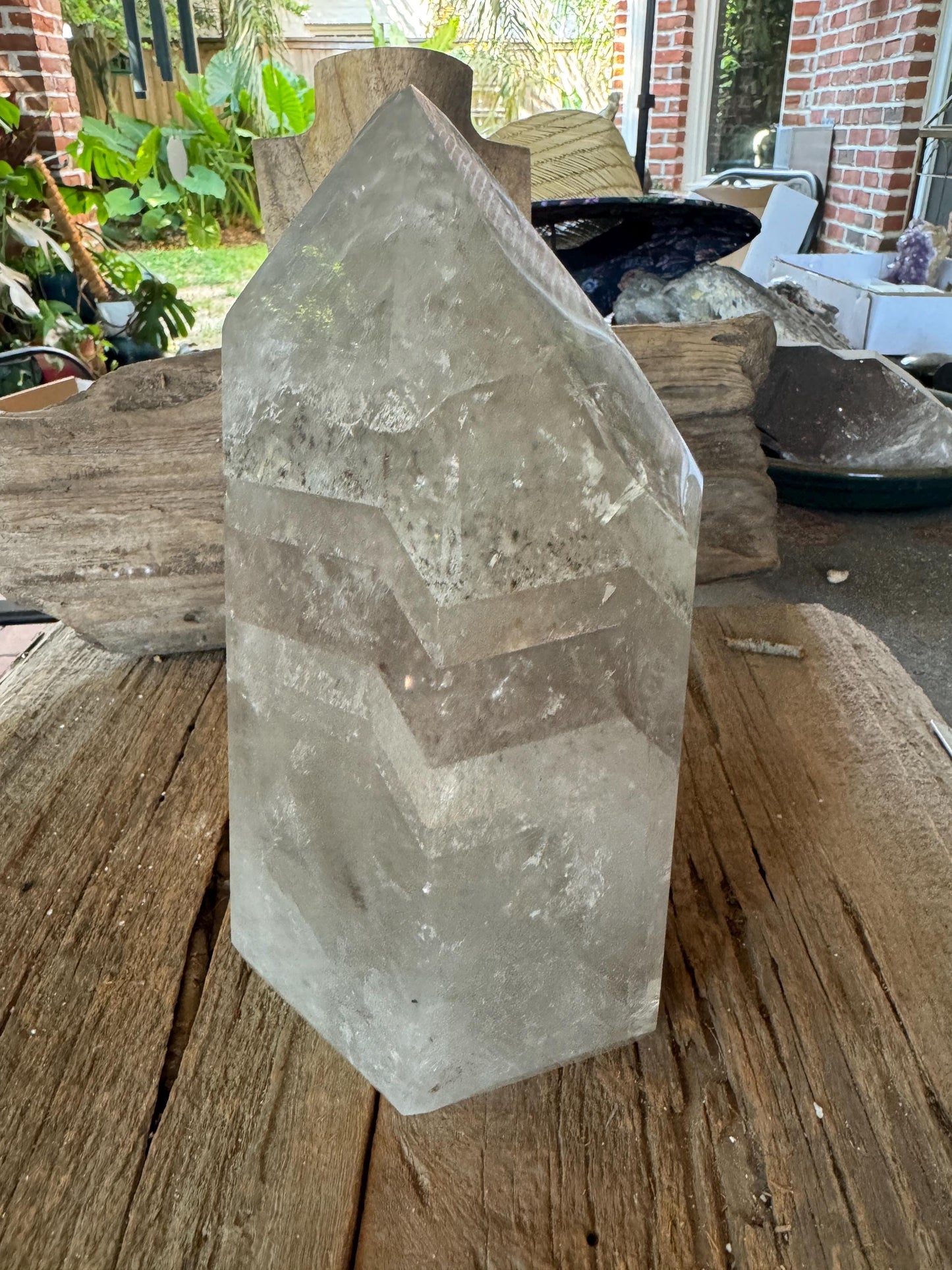 Extra Large Polished Brazilian Lodolite Phantom Quartz 4.94kg 10lbs15.5oz Specimen Minas Gerais Crystals Minerals
