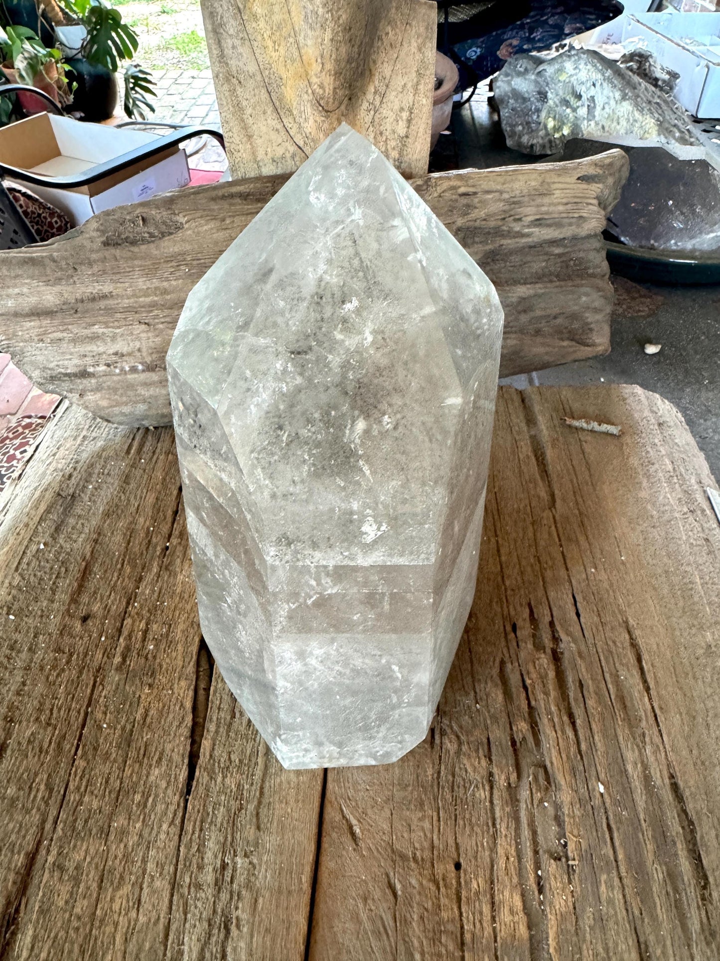 Extra Large Polished Brazilian Lodolite Phantom Quartz 4.94kg 10lbs15.5oz Specimen Minas Gerais Crystals Minerals