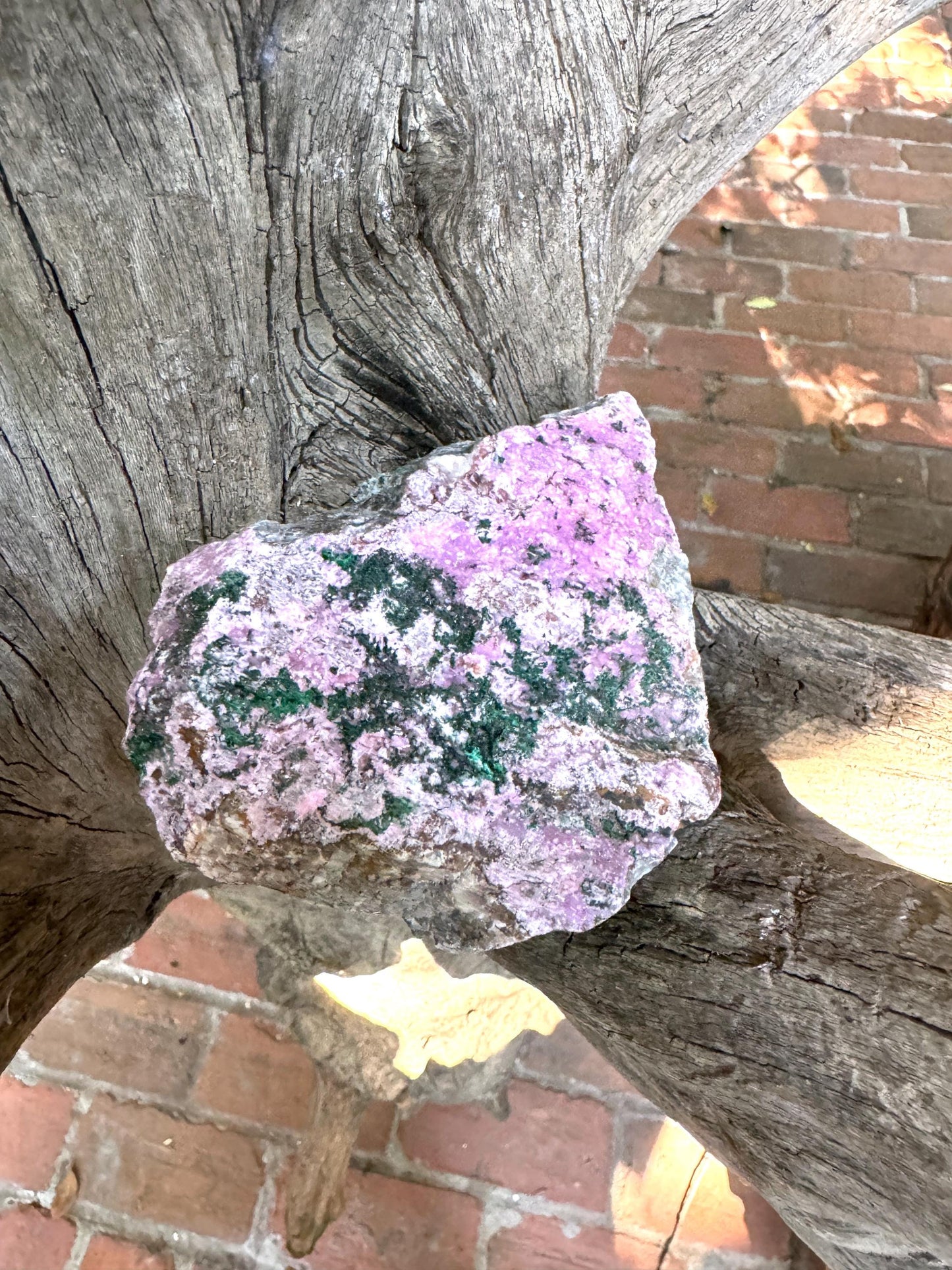 Cobalt and Calcite With Malachite From Zaire, 201.4g Specimen Mineral Crystal