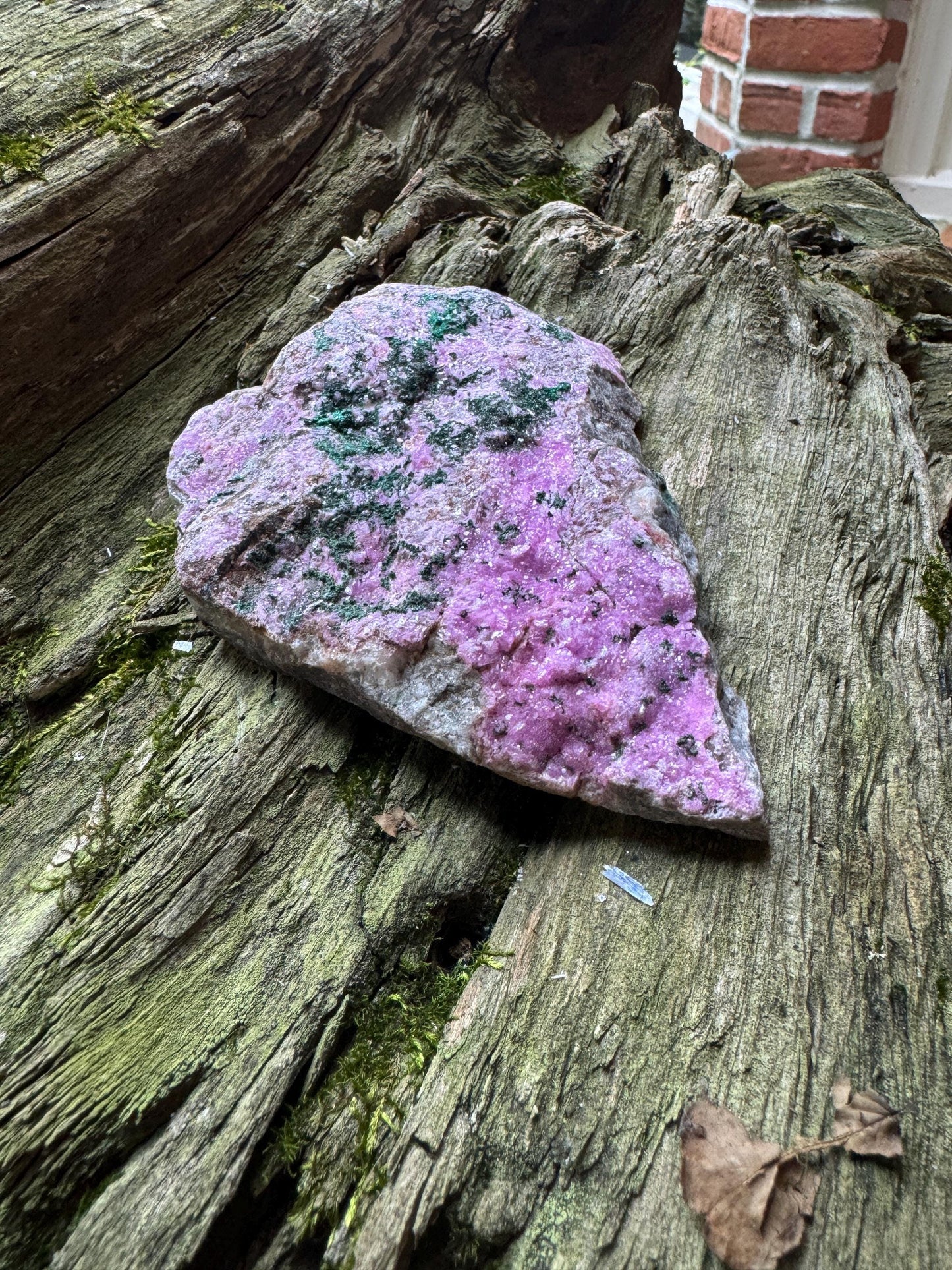 Cobalt and Calcite With Malachite From Zaire, 201.4g Specimen Mineral Crystal