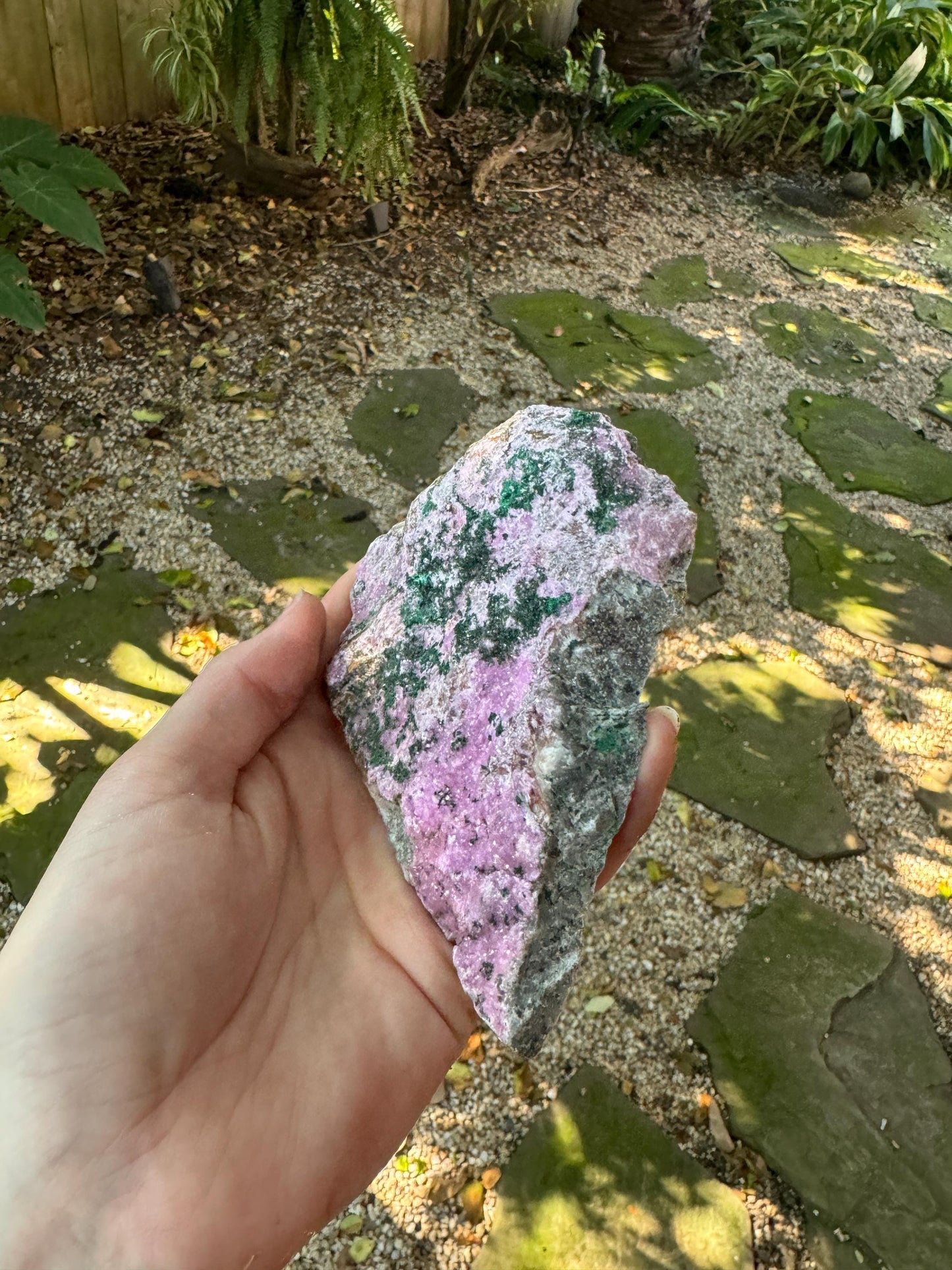 Cobalt and Calcite With Malachite From Zaire, 201.4g Specimen Mineral Crystal