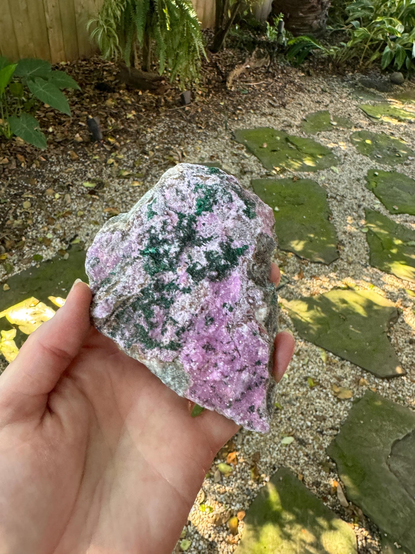 Cobalt and Calcite With Malachite From Zaire, 201.4g Specimen Mineral Crystal