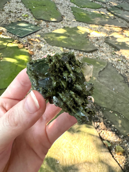 Epidote and Quartz Raw Crystal Specimen 71.1g, From Hakkari, Turkey Mineral Crystal
