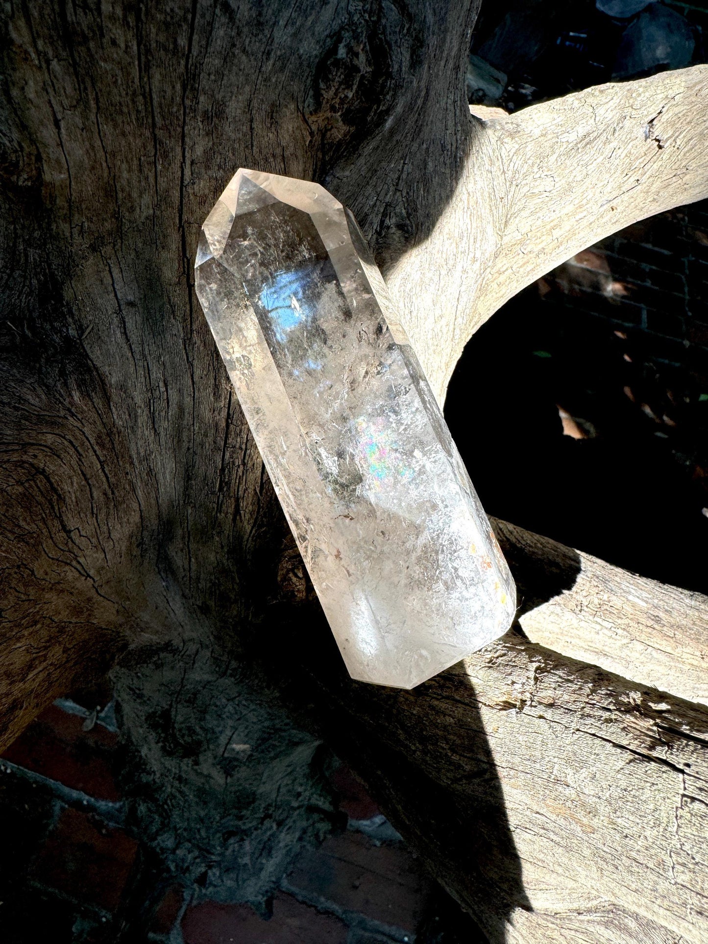 Brazilian Pale Smokey Clear Quartz 360g With Iron Inclusions Polished Point Specimen