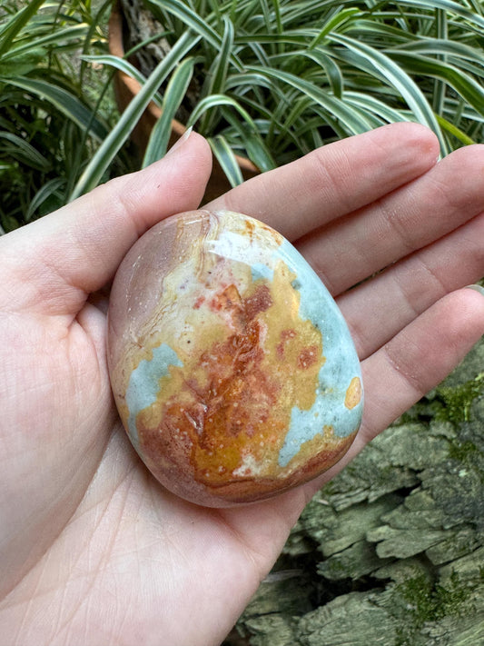 Polychrome Jasper Palm Stone/Gallete 125.2g Beautiful Color variations Specimen Minerals Crystals