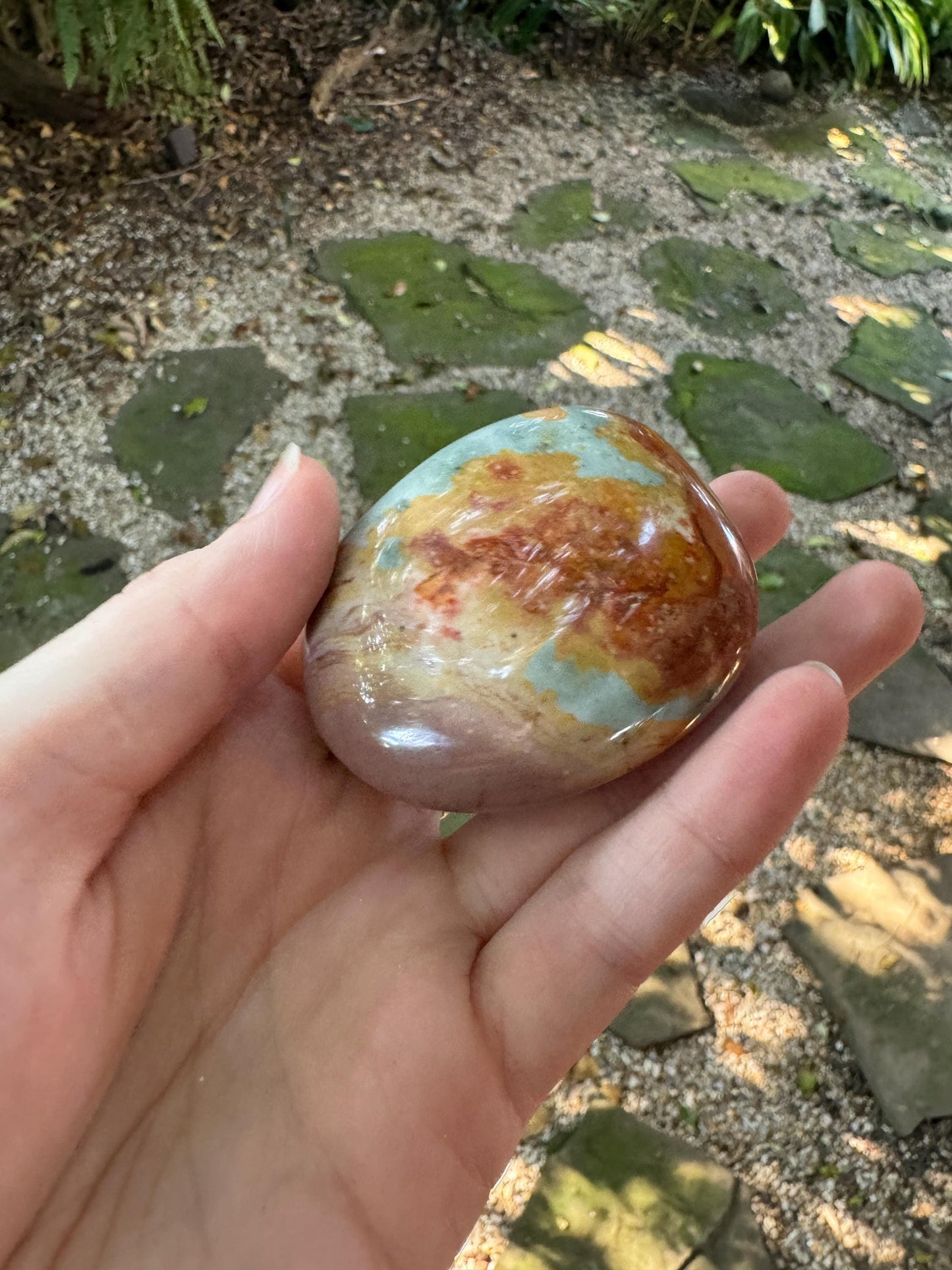 Polychrome Jasper Palm Stone/Gallete 125.2g Beautiful Color variations Specimen Minerals Crystals