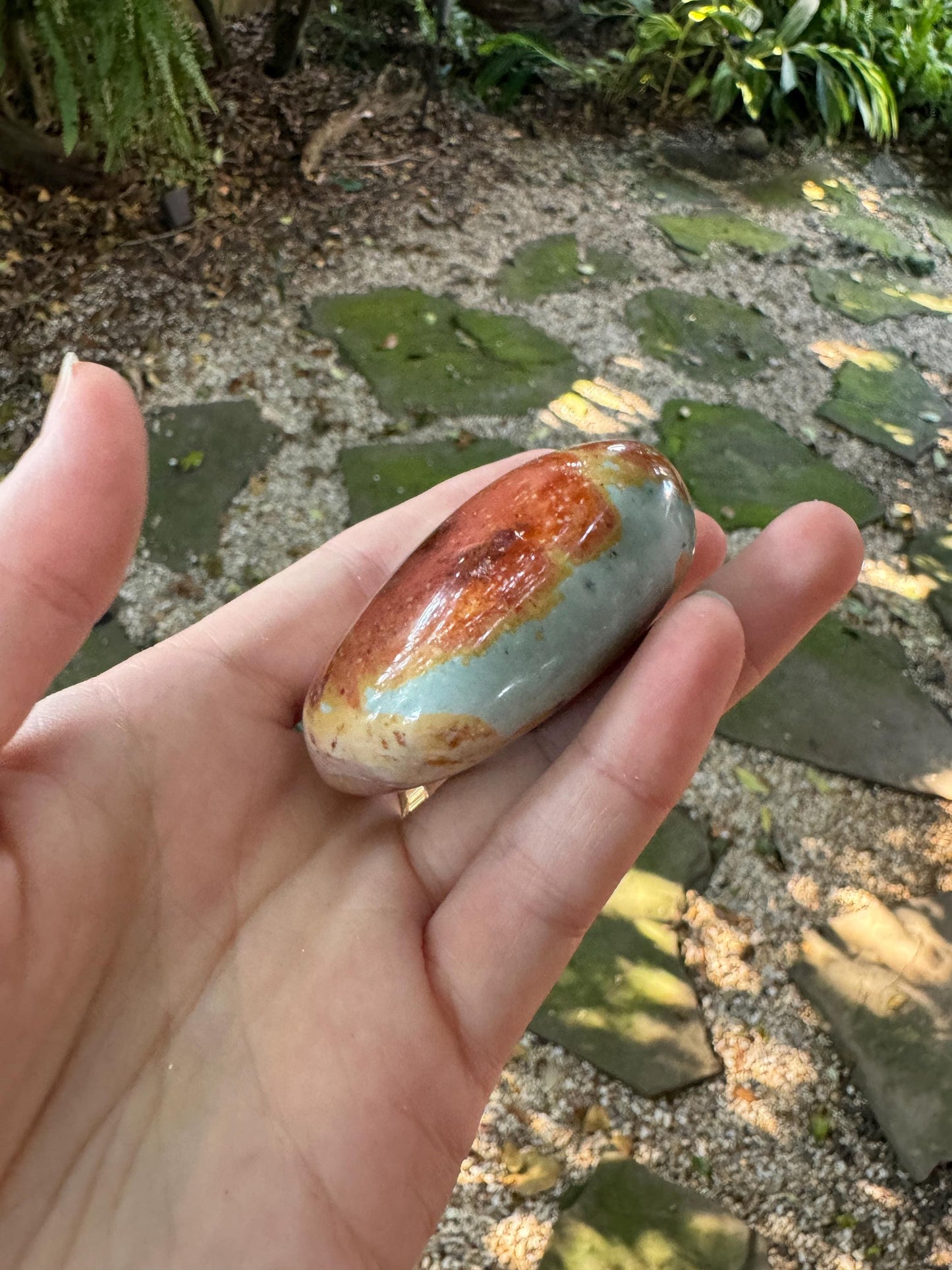 Polychrome Jasper Palm Stone/Gallete 125.2g Beautiful Color variations Specimen Minerals Crystals