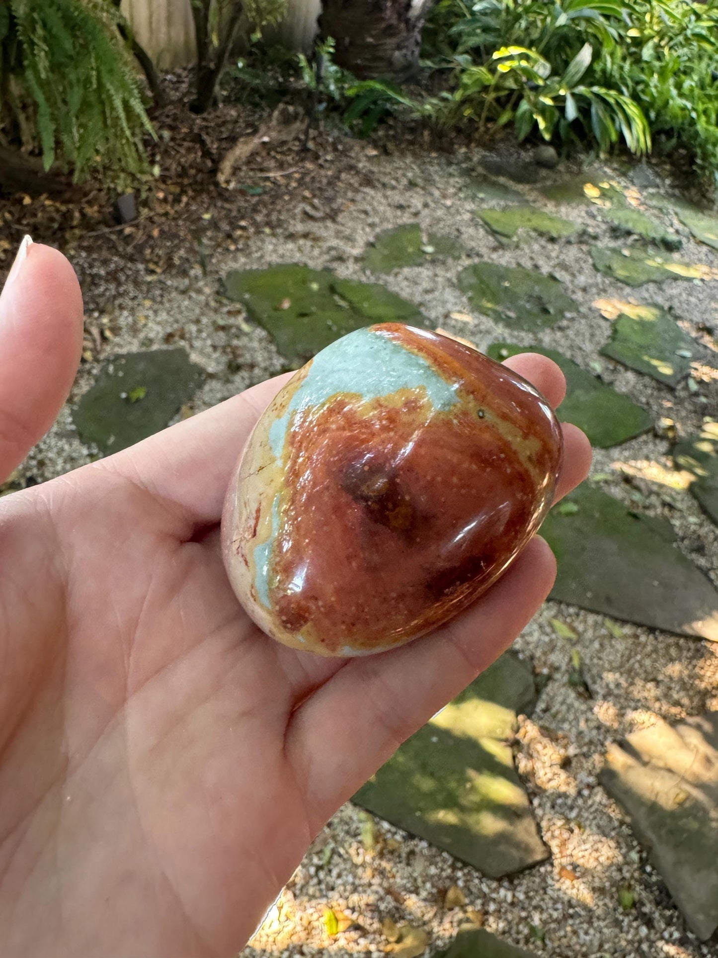 Polychrome Jasper Palm Stone/Gallete 125.2g Beautiful Color variations Specimen Minerals Crystals