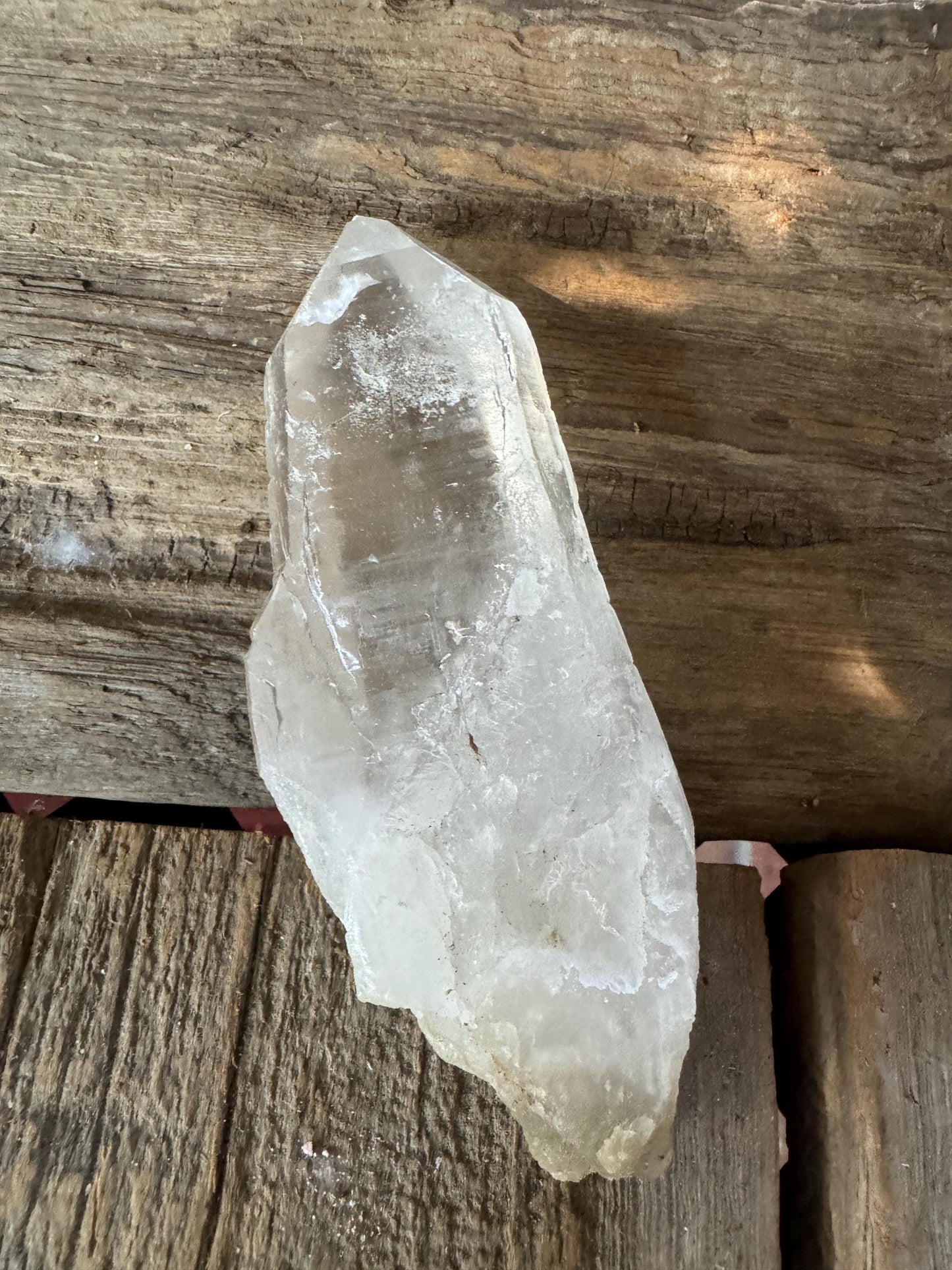Brazilian Natural Lemuiran Quartz Point Specimen Minas Gerais, Brazil. 249.7g Mineral Crystal *minor tip damage