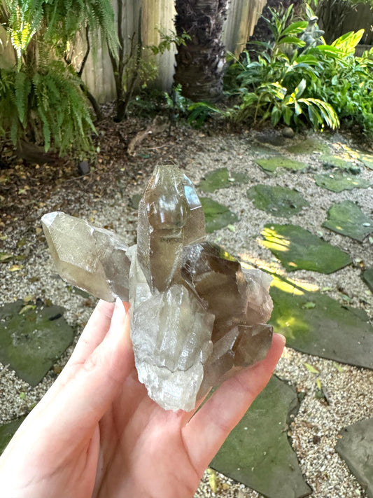 Smokey Quartz Cluster Specimen Polished Main Tip, Minas Gerias, Brazil. 282g, Specimen Mineral