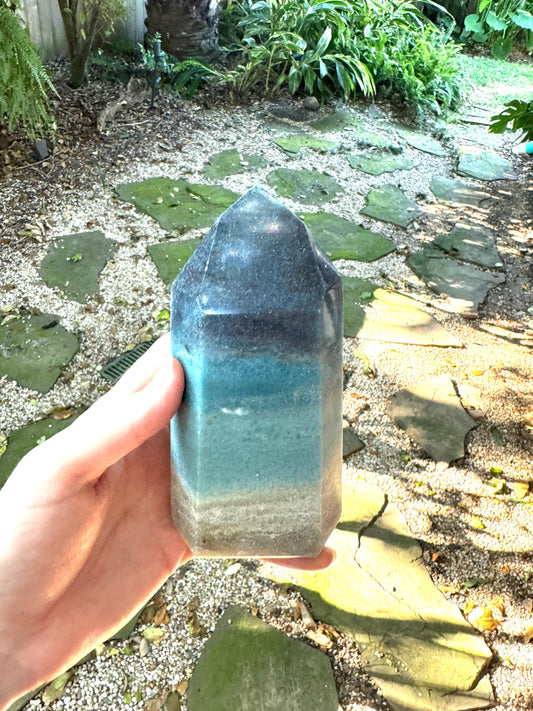 Trolleite with Lazulite Polished Point From Brazil 648g 1lb 6.8oz Specimen Mineral Crystal