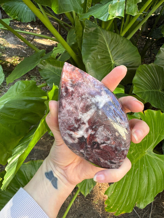 Polished Red Jasper Flame Quartz 522g From Brazil Mineral Specimen