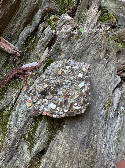 Beautiful Natural Raw Pyrite Crystal Specimen 328g, from Huanzala, Peru Crystals