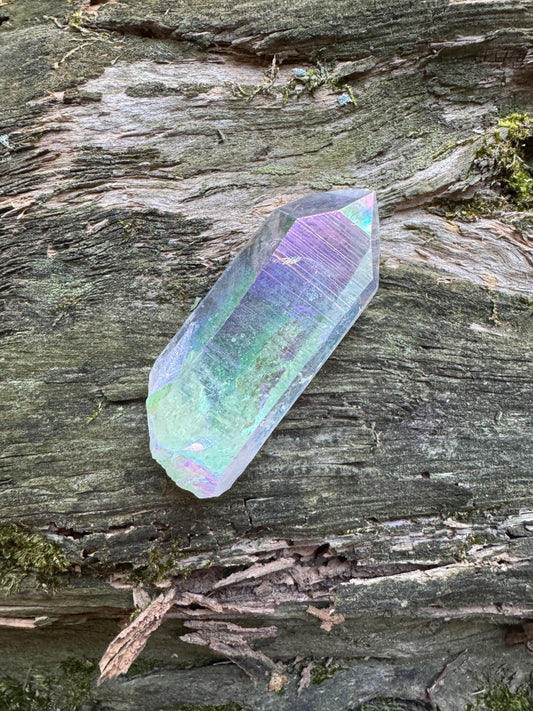 Rainbow Angel Aura Quartz Point 32.7g Specimen From Arkansas Mineral