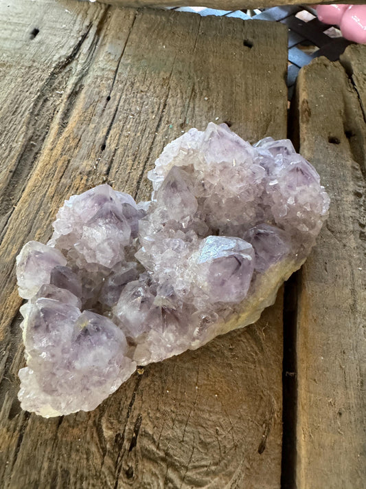 Amethyst Spirit Quartz Point cluster 449g From Mpumalanga South Africa