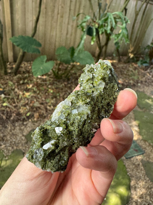Epidote and Quartz Raw Crystal Specimen 76.9g, From Hakkari, Turkey Mineral Crystal