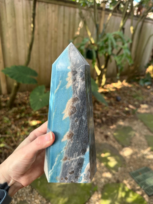 Large Trolleite with Lazulite Polished Point From Brazil 1800g 3lbs 15.5oz Specimen Crystal Mineral