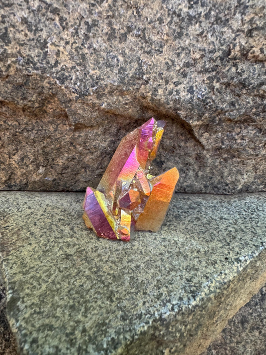 Citrus Blossom Aura Quartz Cluster from Arkansas 44.8g Specimen