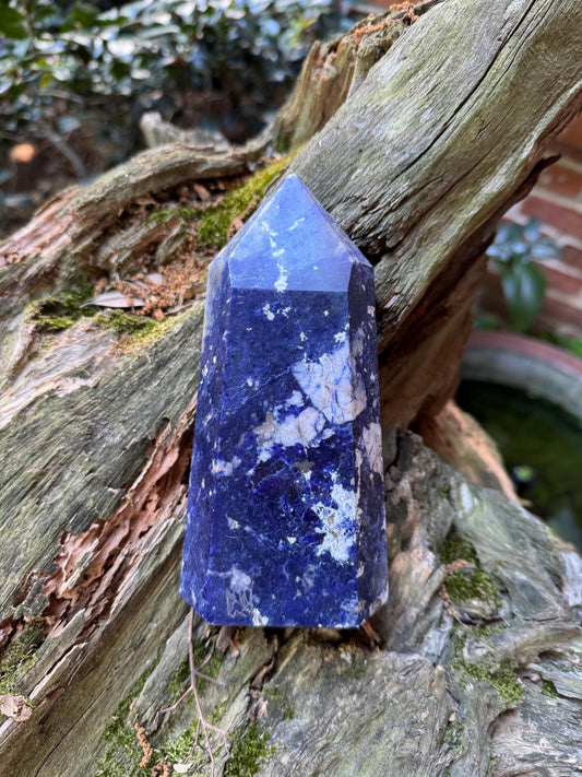 Blue Sodalite Polished Crystal Specimen 644g From Brazil *slight damage