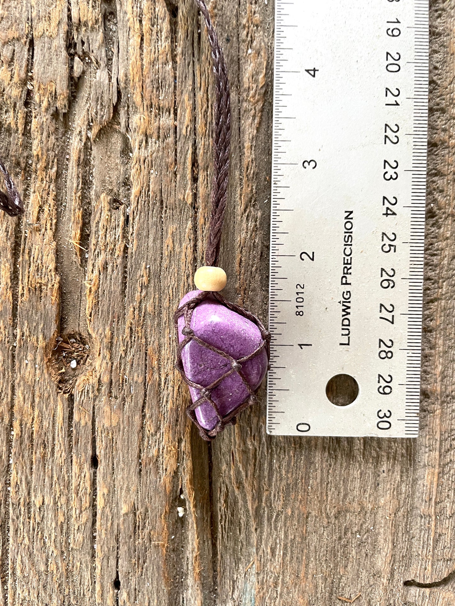 Beautiful Purple Stichtite From South Africa Interchangeable Macrame Pendant for Tumbled Stones