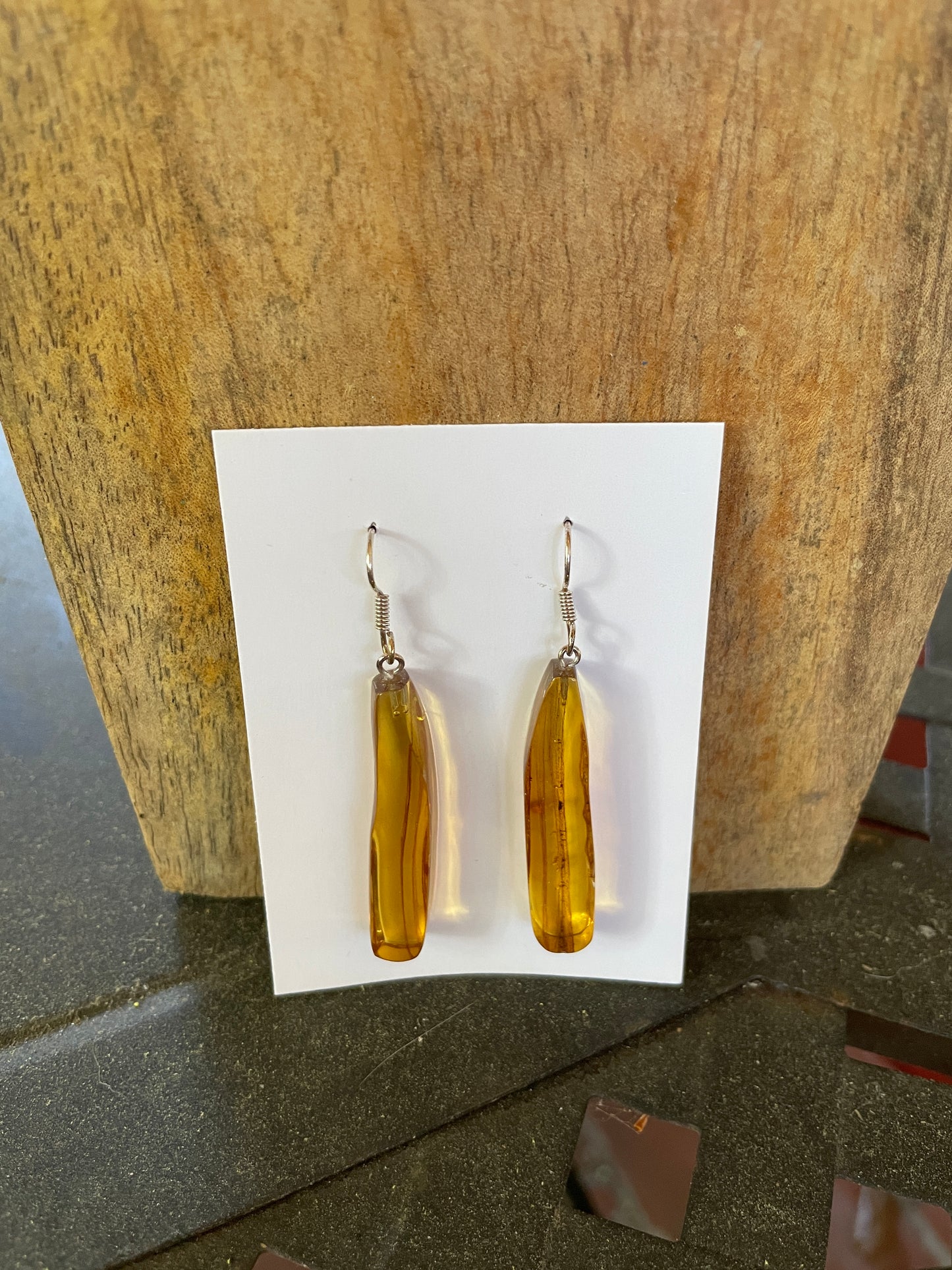 Beautiful Mexican Blue Amber Earrings from Chiapas Mexico