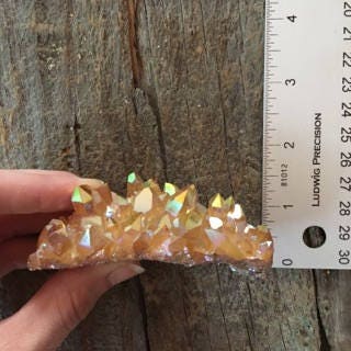 Citrus Blossom Aura Quartz Cluster from Arkansas 93.1g Specimen