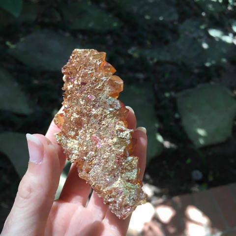 Citrus Blossom Aura Quartz Cluster from Arkansas 93.1g Specimen