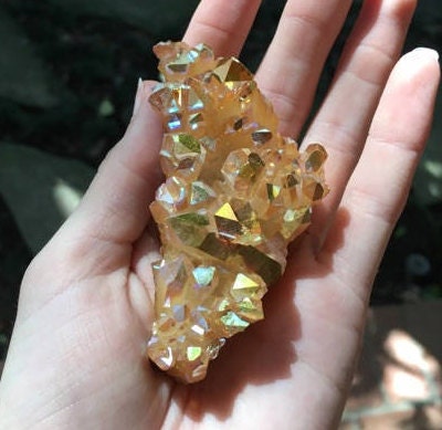 Citrus Blossom Aura Quartz Cluster from Arkansas 93.1g Specimen