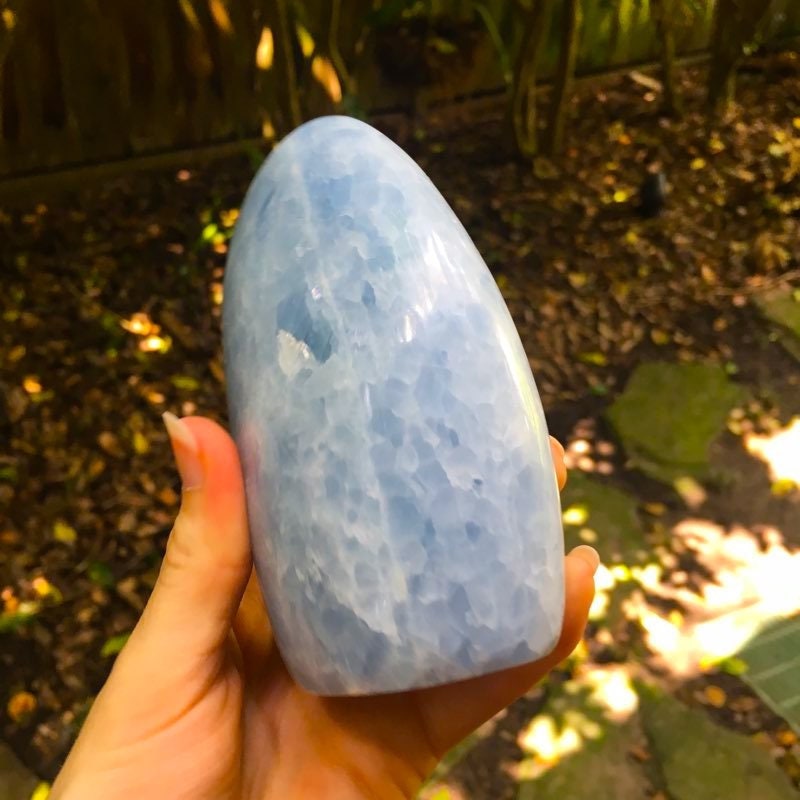 Blue Calcite Free Form From Madagascar 895g