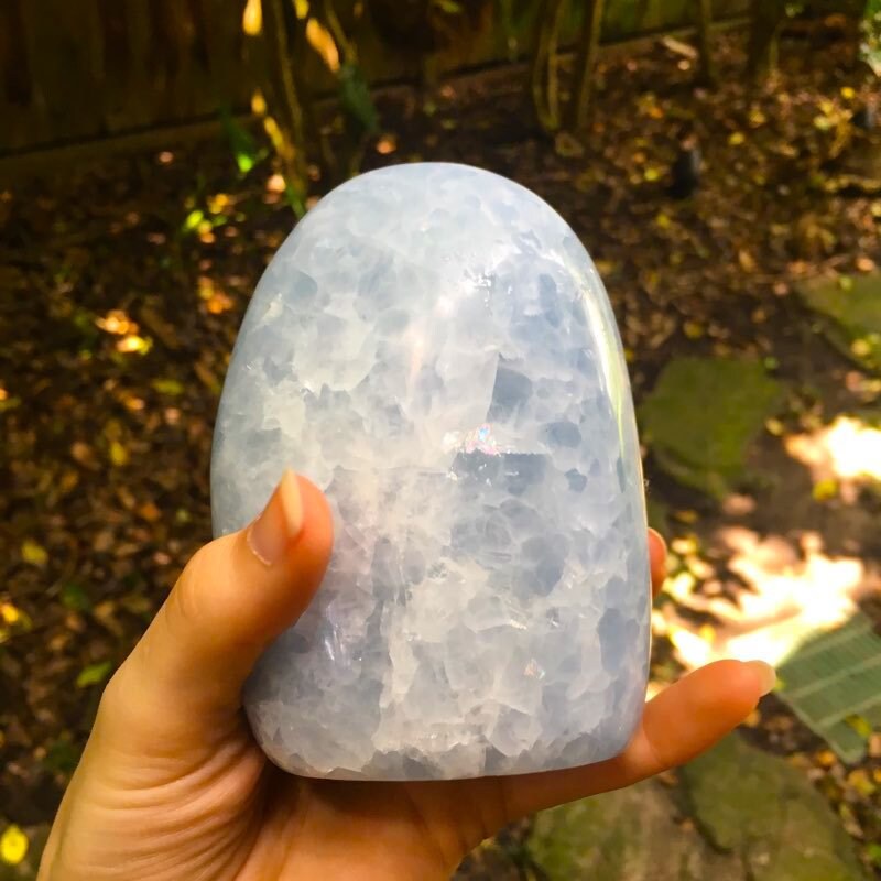 Blue Calcite Free Form From Madagascar 895g