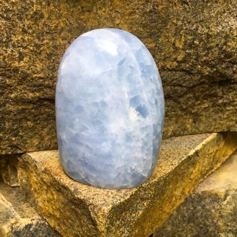 Blue Calcite Free Form From Madagascar 895g