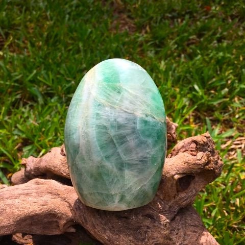 Polished Green Fluorite Free Form Display From Madagascar 565g