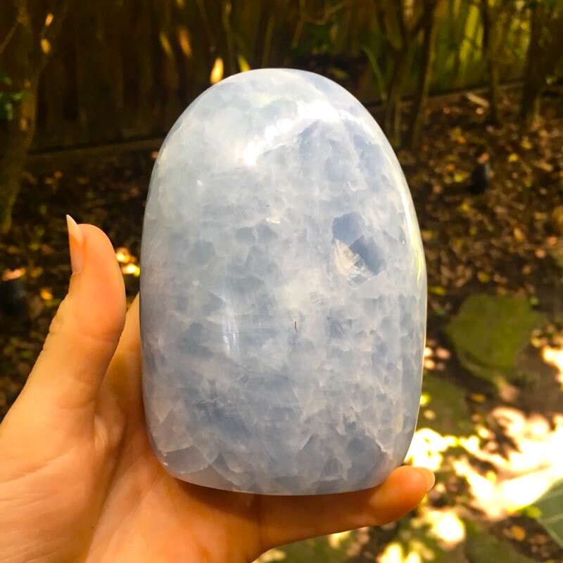 Blue Calcite Free Form From Madagascar 895g