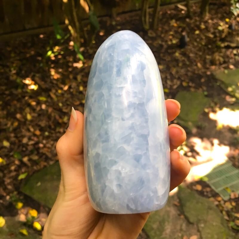 Blue Calcite Free Form From Madagascar 895g