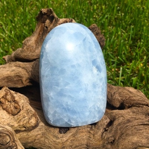 Blue Calcite Free Form From Madagascar 895g